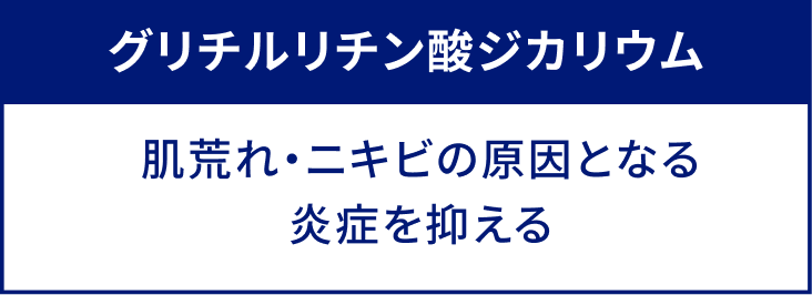 グリチルリチン酸ジカリウム肌荒れ・ニキビの原因となる炎症を抑える